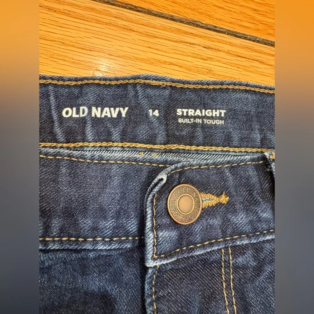 Old Navy Big Boys Dark Blue Straight Jeans size 14 like new
